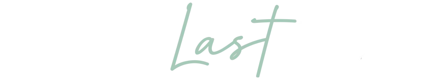 Handwritten light green word “Last” on a white background