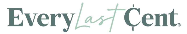 EveryLastCent logo in gray-green text, with “Last” in cursive and a green cent sign incorporated in the design