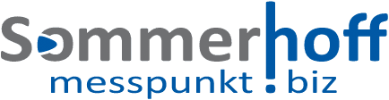 Ein blau-weißes Logo für Sommerhoff Messpunkt Biz