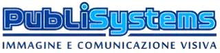 PubliSystems logo in blue with the tagline “IMMAGINE E COMUNICAZIONE VISIVA” beneath it