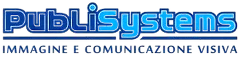 PubliSystems logo in blue with the tagline “IMMAGINE E COMUNICAZIONE VISIVA” beneath it