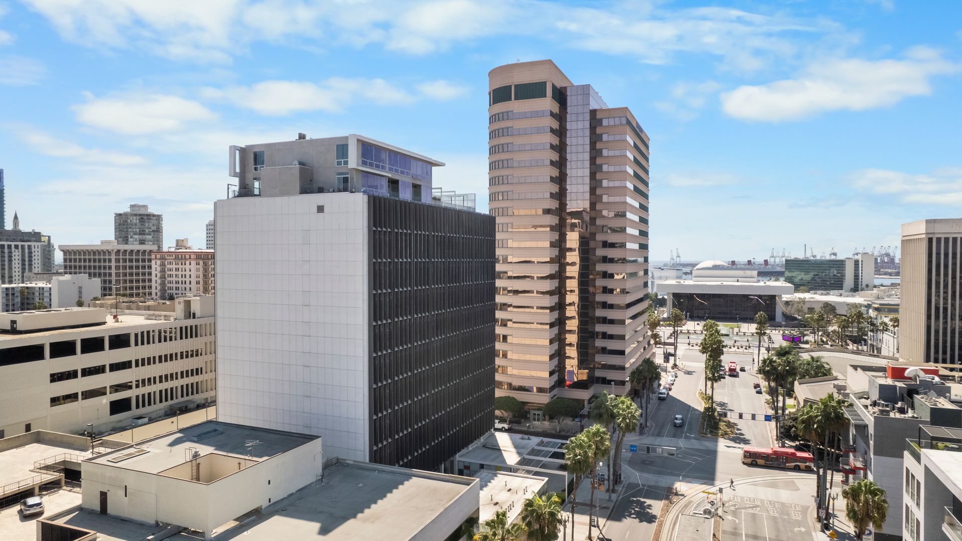 overhead view of building exterior