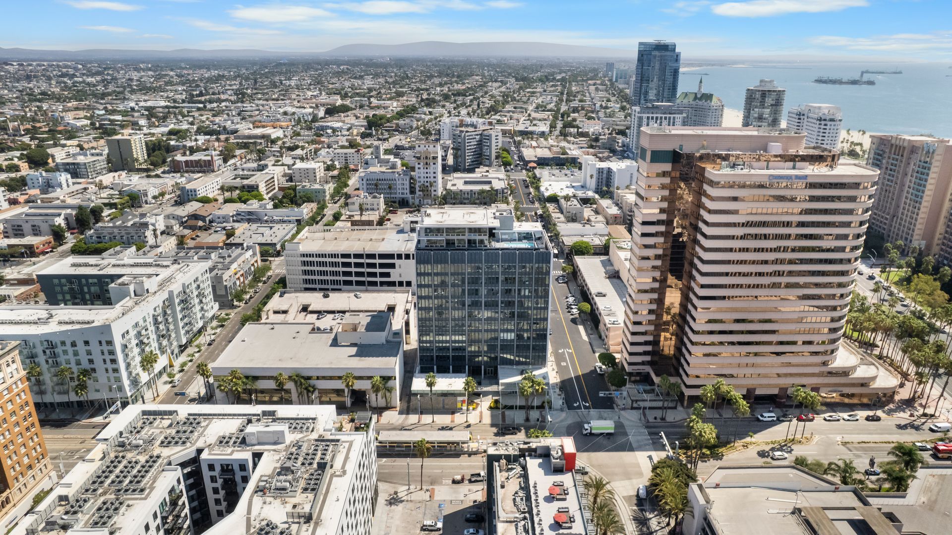 overhead view of building exterior