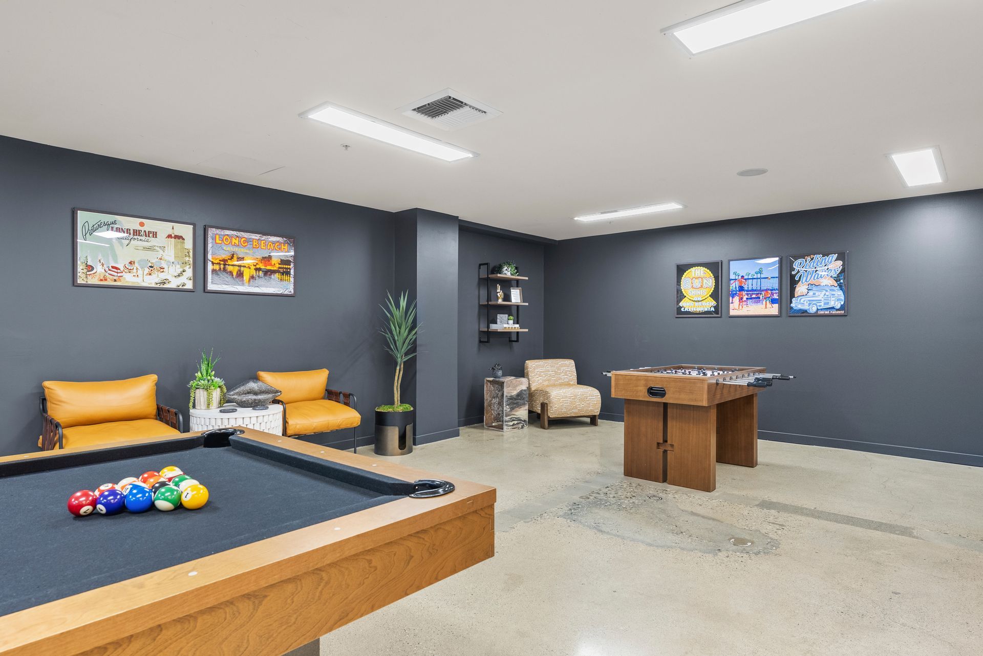 pool table and fooseball table