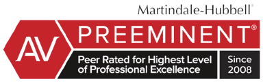 Martindale-Hubbell AV Preeminent rating. Peer Rated for Highest Level of Professional Excellence since 2008.