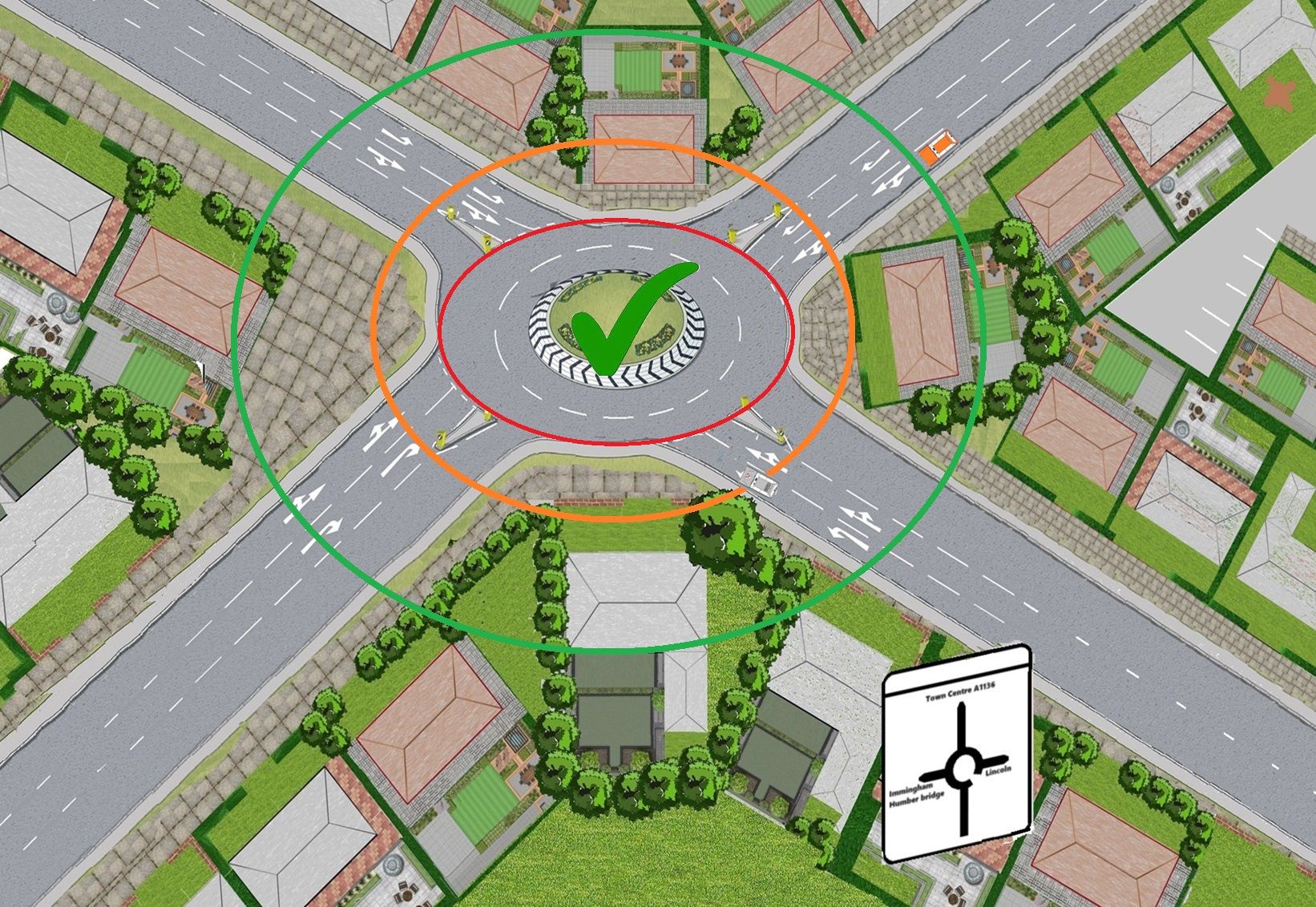 Multi lane roundabout brief