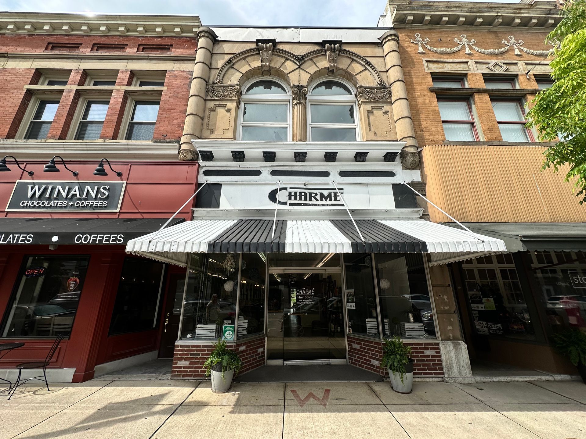 Charme beauty salon is the current site of the Rhine & Brading Drug Store