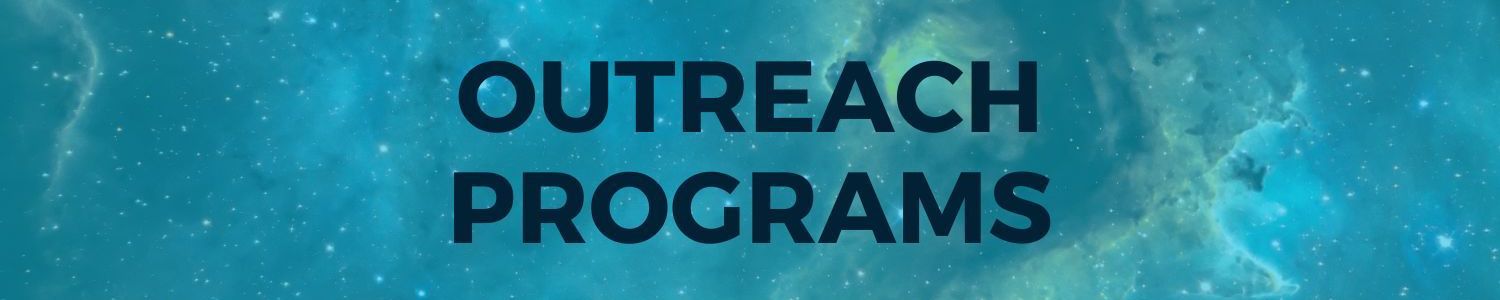 A blue background with the words outreach programs written on it