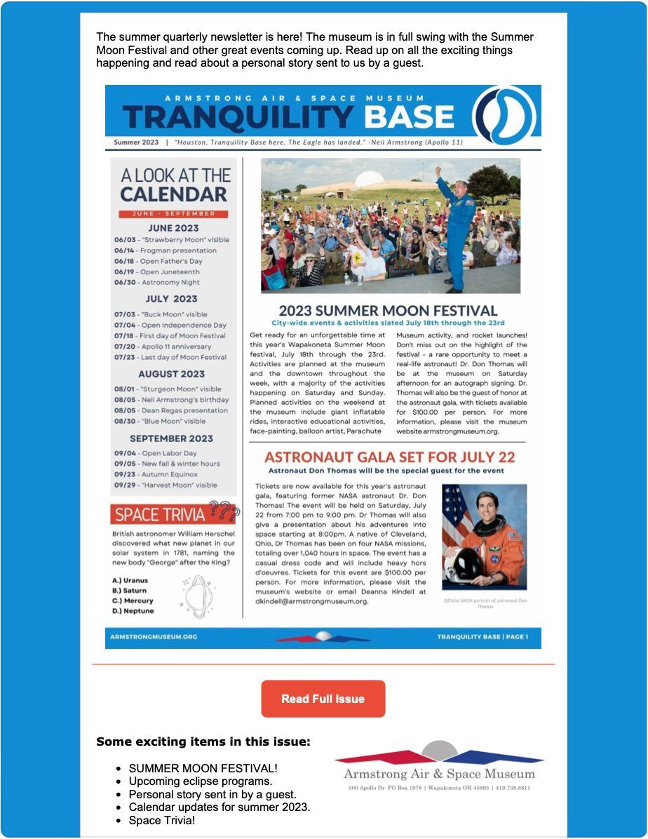 A newspaper with the words tranquility base on it