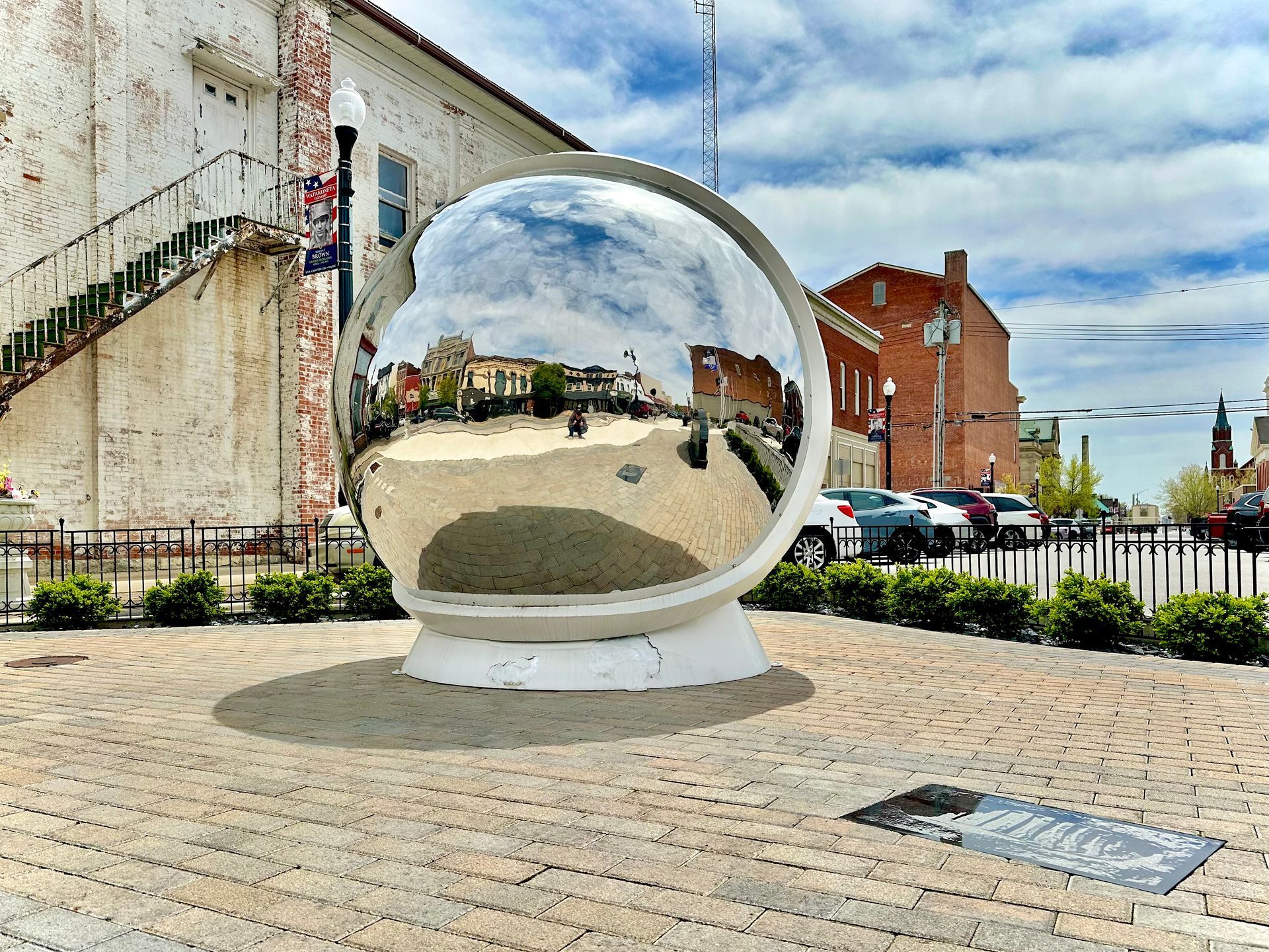 The Helmet art installation in Wapakoneta.