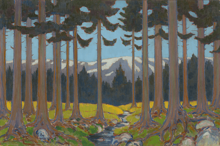 Wald im Riesengebirge, Öl auf Leinwand, von Bô Yin Râ Wald im Riesengebirge, Öl auf Leinwand, von Bô Yin Râ