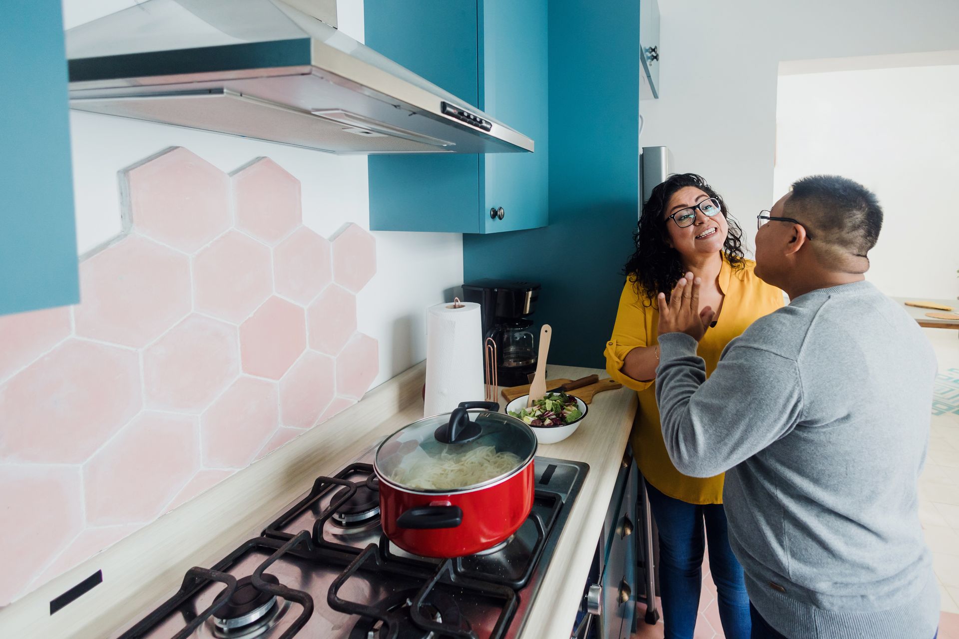 Couple cooking