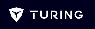 Logo with a white shield and a winged shape beside the word