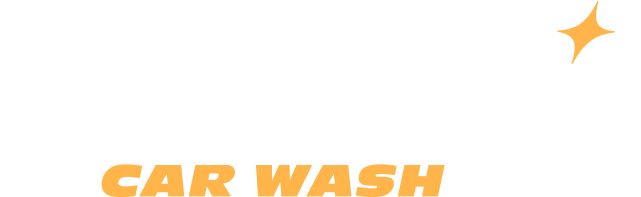 "CAR WASH" in orange lettering, with an orange starburst in the corner.