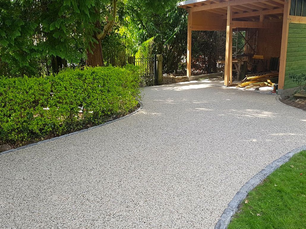 Commercial resin driveway installation in Torquay.