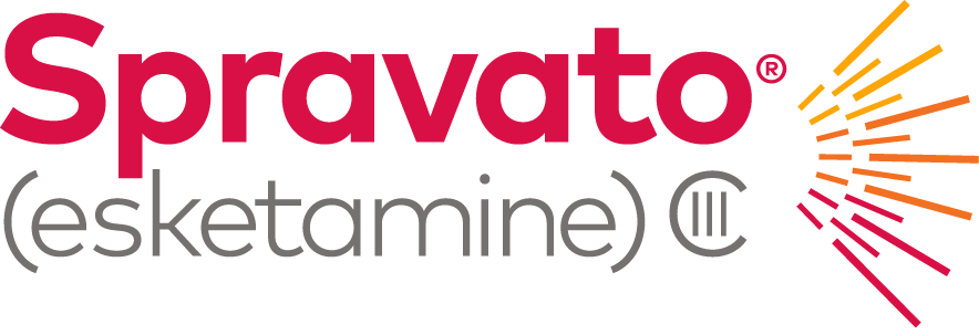 A logo for a nasal spray called spravato