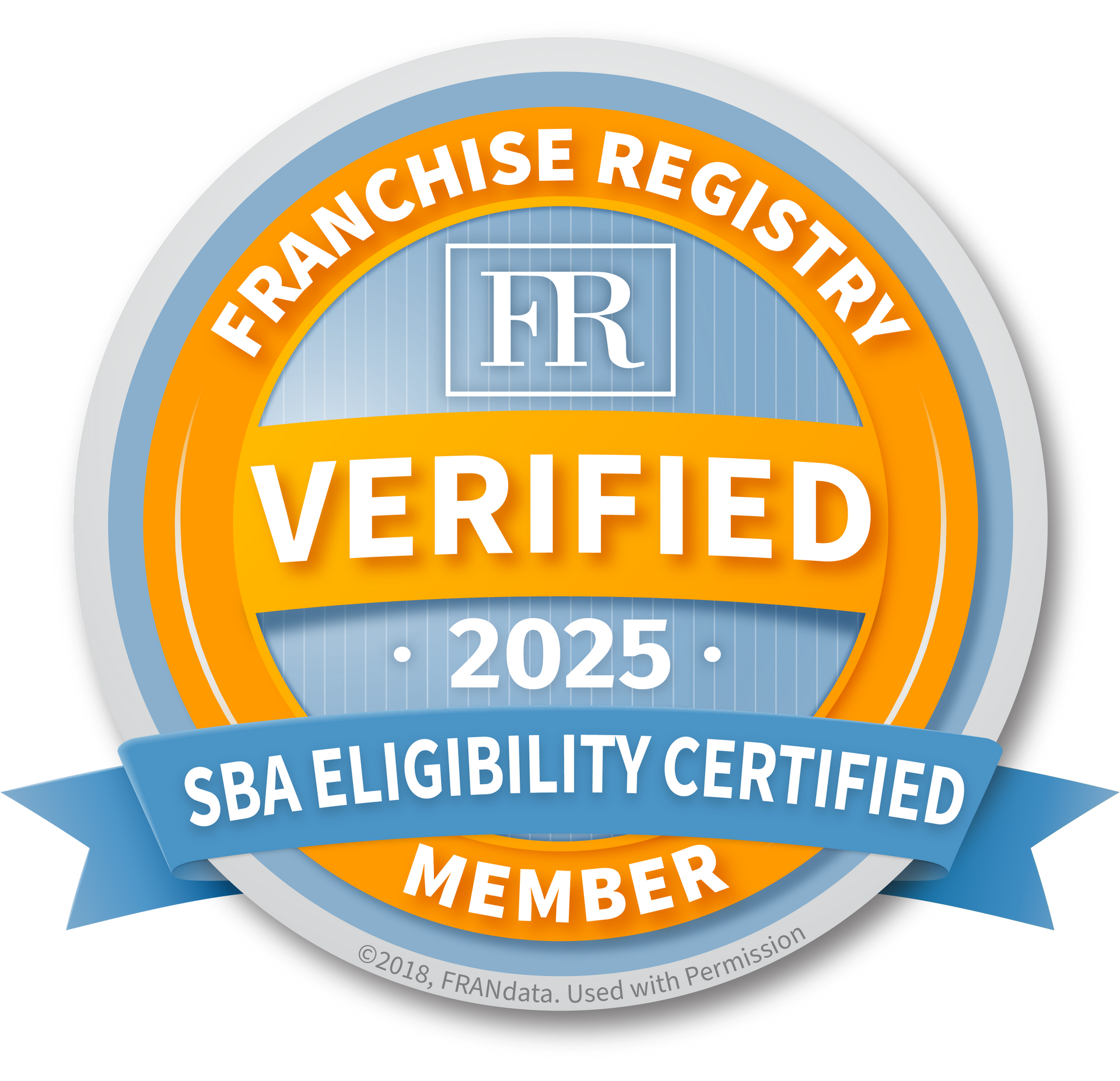 Franchise Registry verified 2025 member badge with SBA eligibility certified ribbon