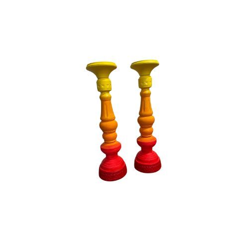 colourful restored candlesticks 