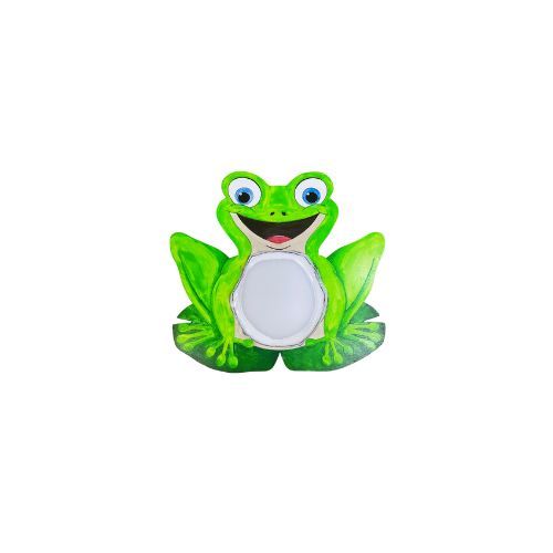 handcrafted frog mirror in green 