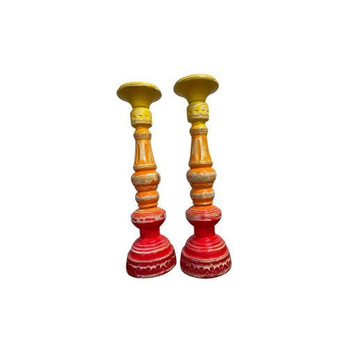 Before upcycled funky candlestick holders