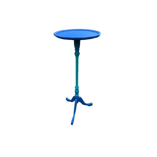 Upcycled funky blue side table