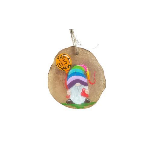 Handpainted Wooden Round Gnome