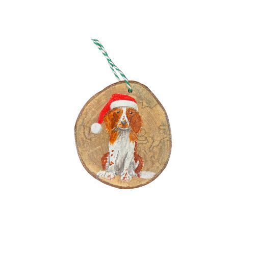 Handpainted Wooden Round Dog 