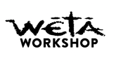 Het Weta Workshop-logo in zwarte tekst op een witte achtergrond.