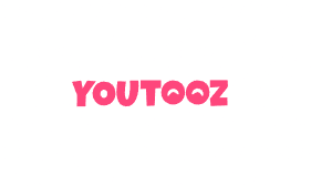 Roze “YOUTOOZ”-logo op een witte achtergrond
