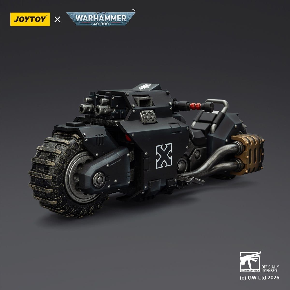Warhammer 40k Raider-pattern Combat Bike Raven Guard with twin-linked bolt rifles 22 cm