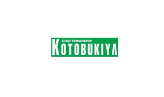Groen KOTOBUKIYA-logo op een witte achtergrond
