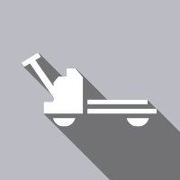 Tow truck icon in white and gray on a light gray background
