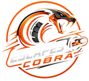 Logotipo estilizado de una cobra en naranja y negro con las palabras “Escapes” y “Cobra” en negrita.