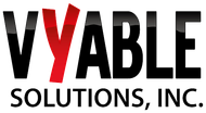 BUA A black and red logo for vyable solutions inc.
