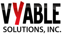 BUA A black and red logo for vyable solutions inc.