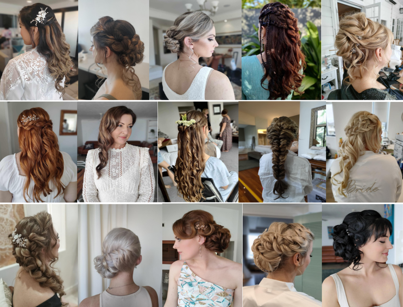 examples of Jaclyns hair styles
mobile Gold Coast & Brisbane makeup artist and hairstylist