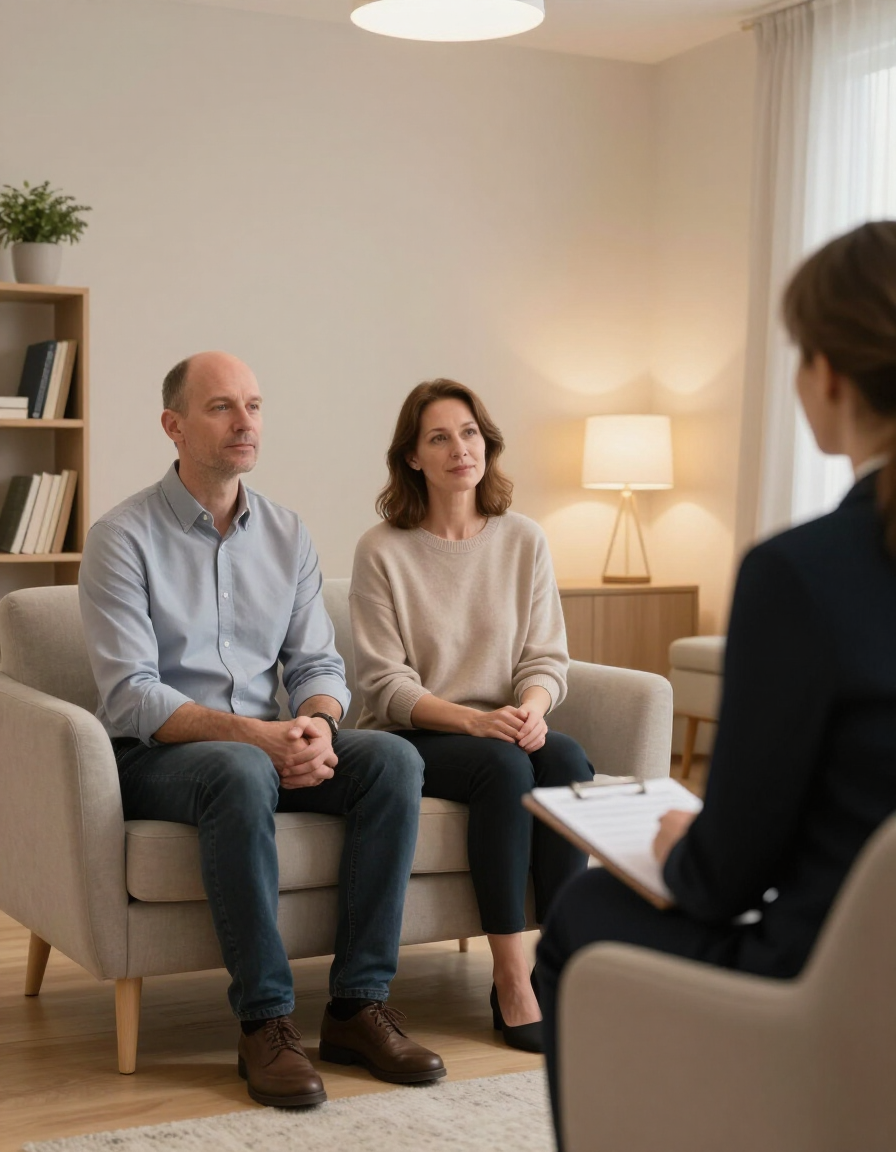 Genitori in colloquio con la psicoterapeuta