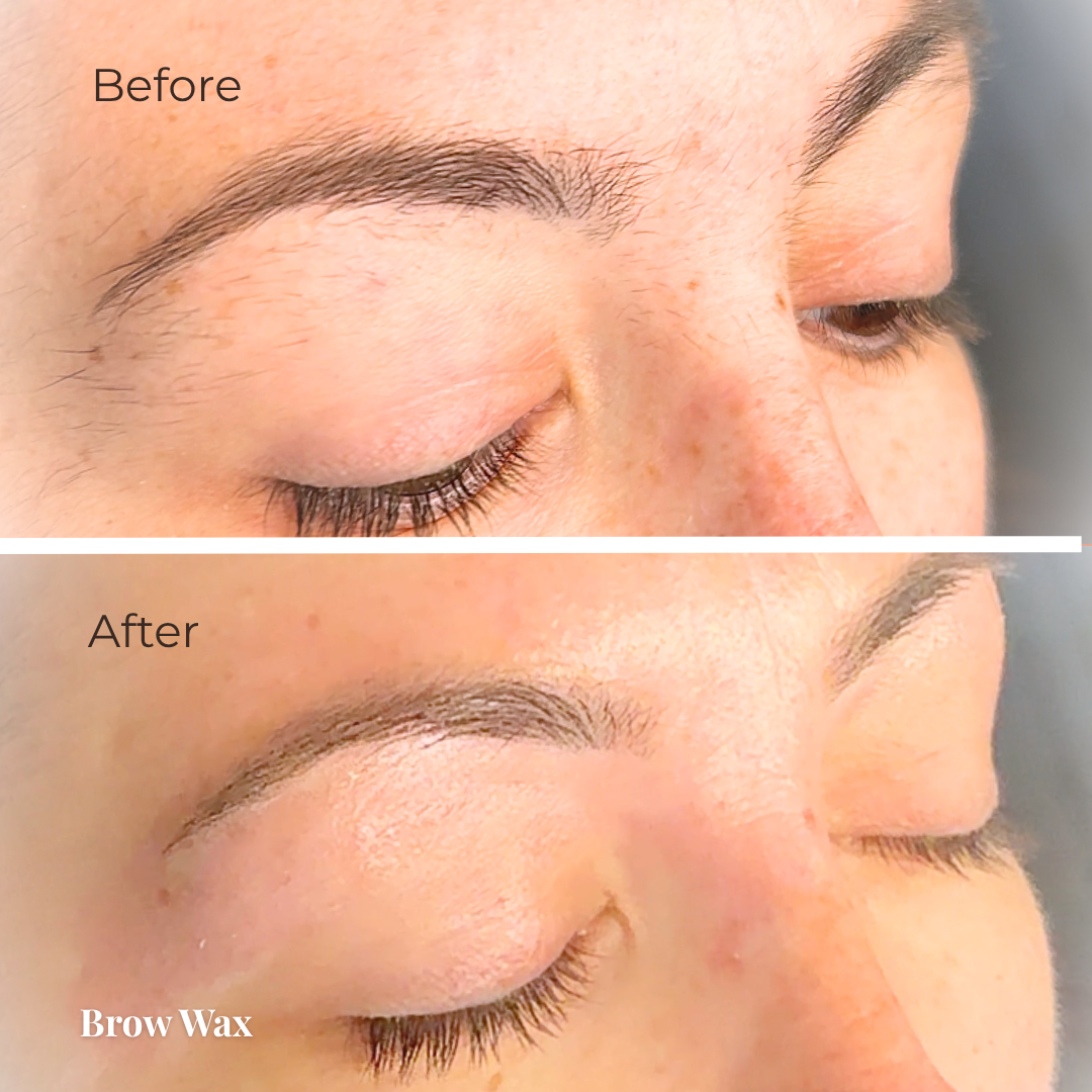 Brow wax shaping before and after for tidy brows in Bristol