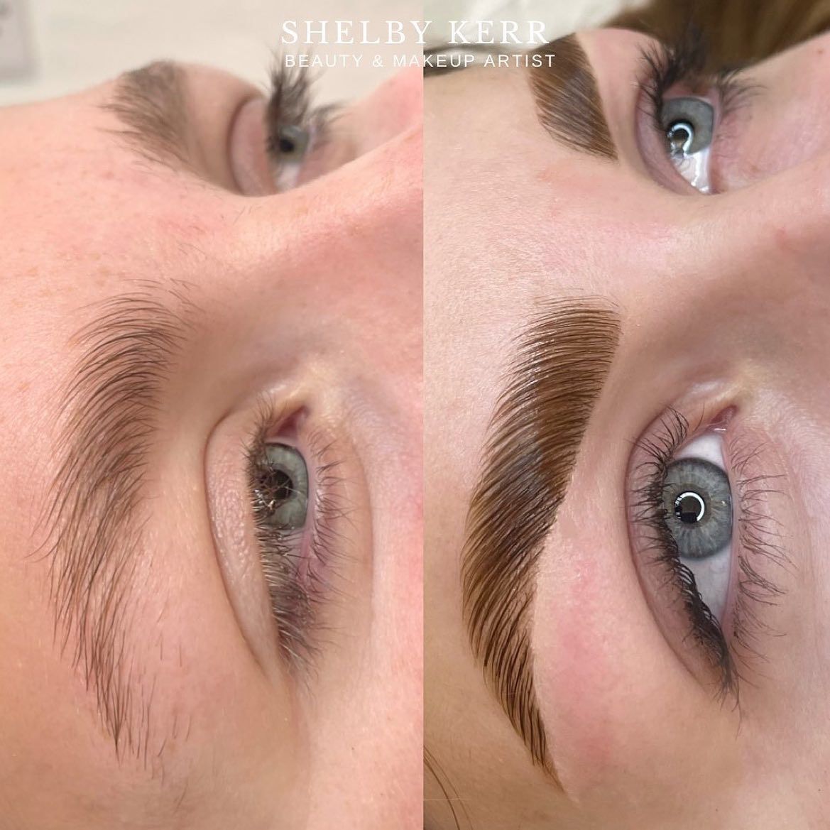 hybrid brow tint before and after results at Jax Glam Beauty Bristol