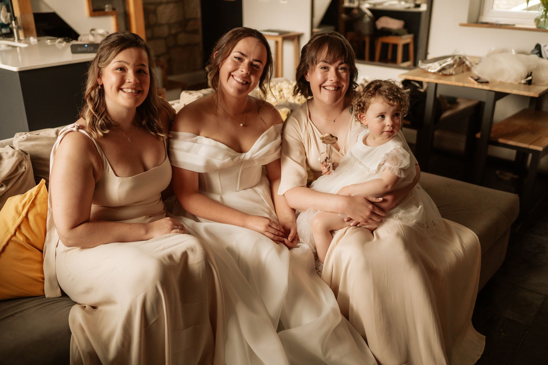 bride and bridesmaids getting ready with wedding hair and makeup by Jax-Glam Beauty Bristol