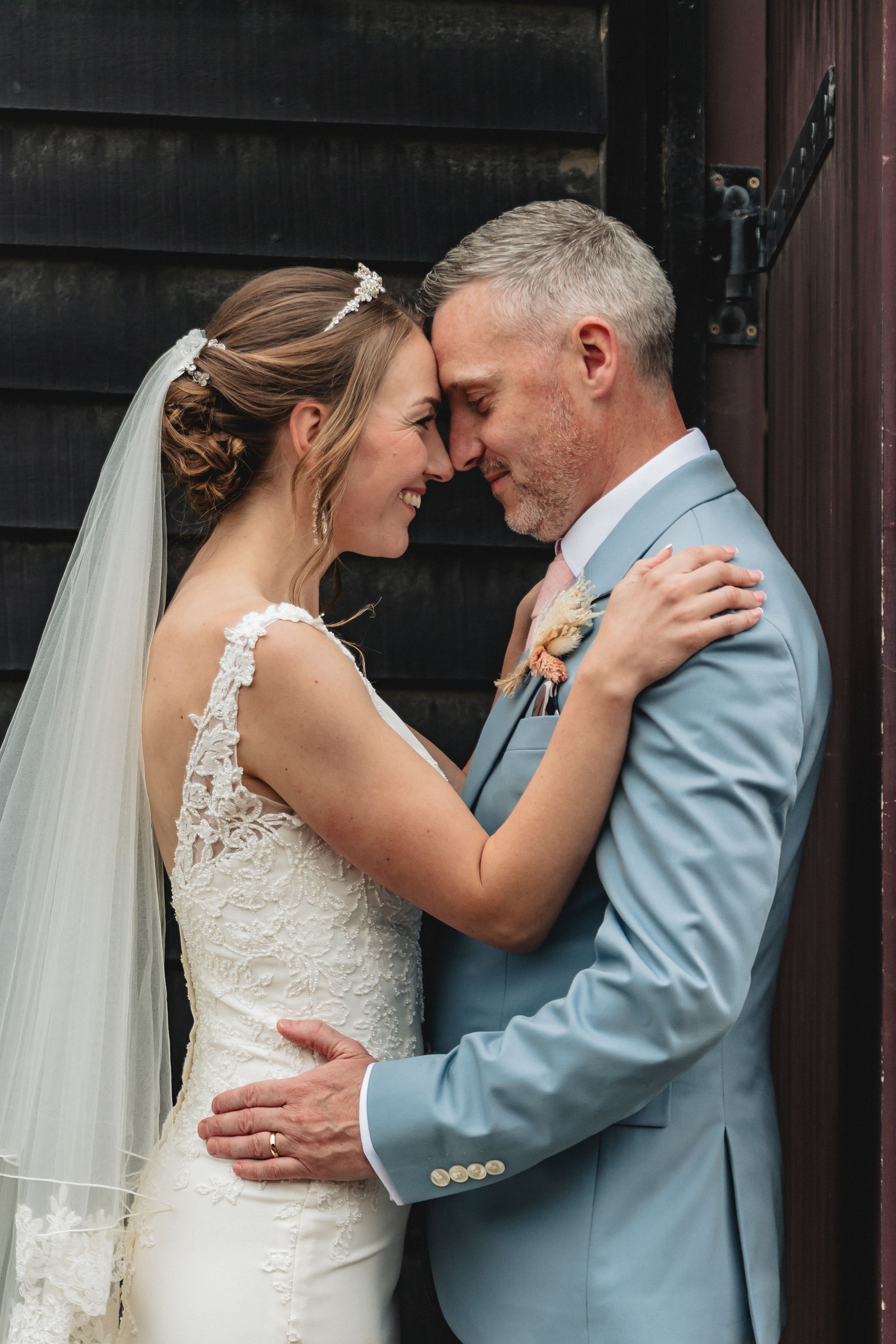 bride and groom romantic portrait with bridal hair and airbrush makeup by Jax-Glam Beauty Bristol