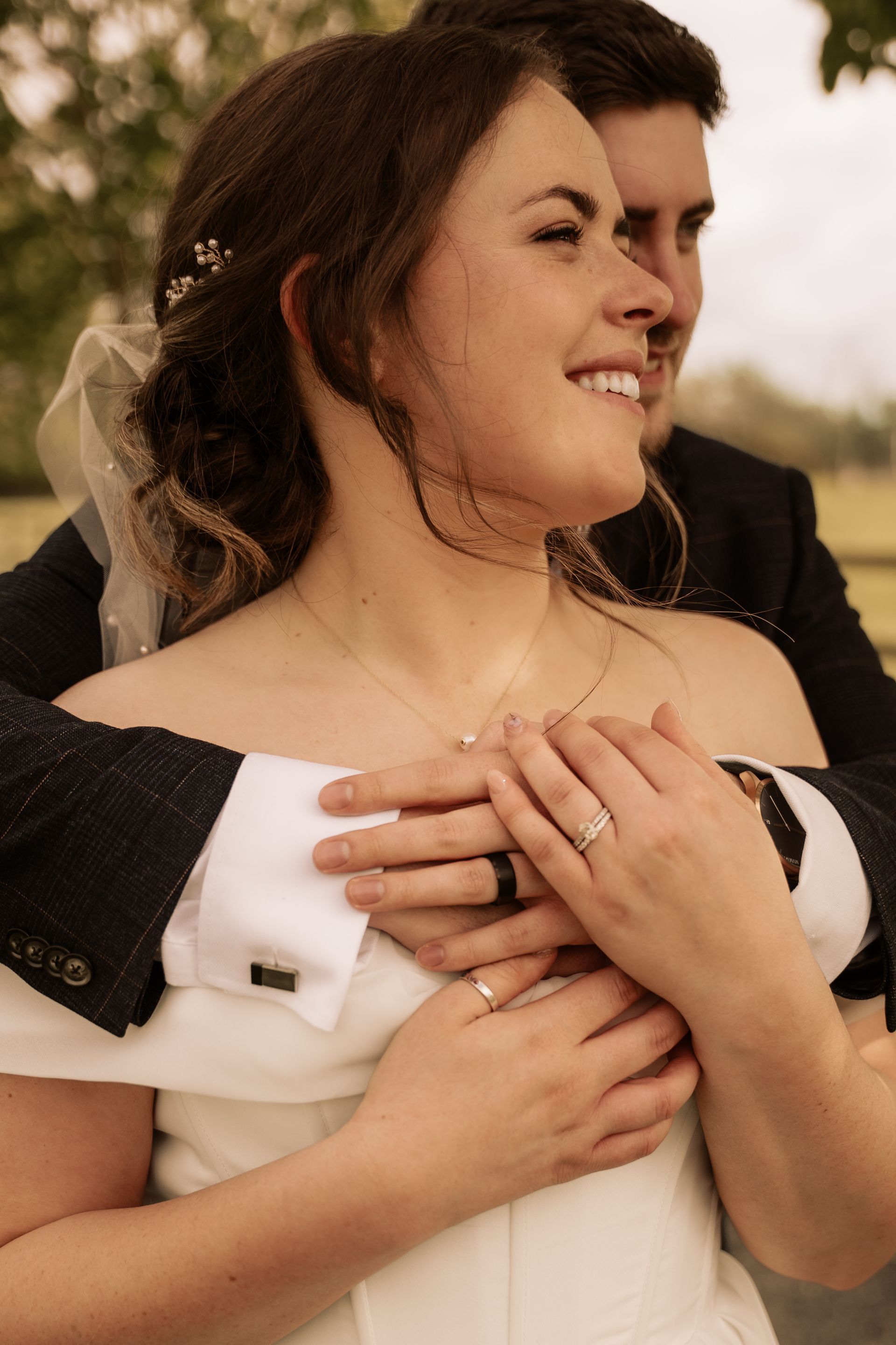 romantic bride and groom portrait with bridal hair and makeup by Jax-Glam Beauty Bristol
