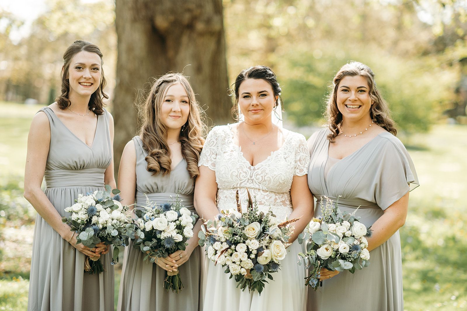 bride with bridesmaids wedding hair and airbrush makeup by Jax-Glam Beauty Bristol