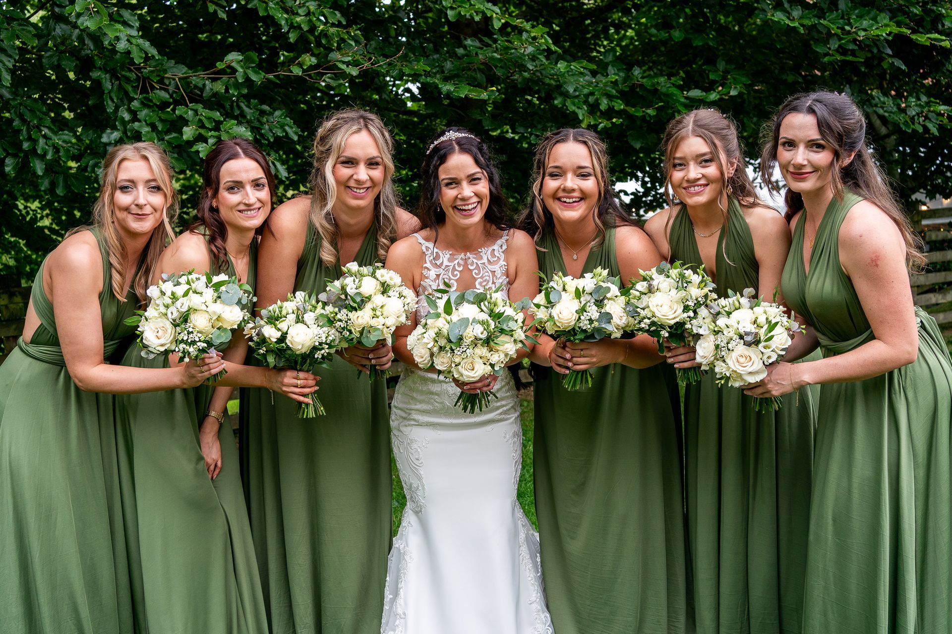 bride and bridesmaid wedding portraits with hair and makeup by Jax-Glam Beauty