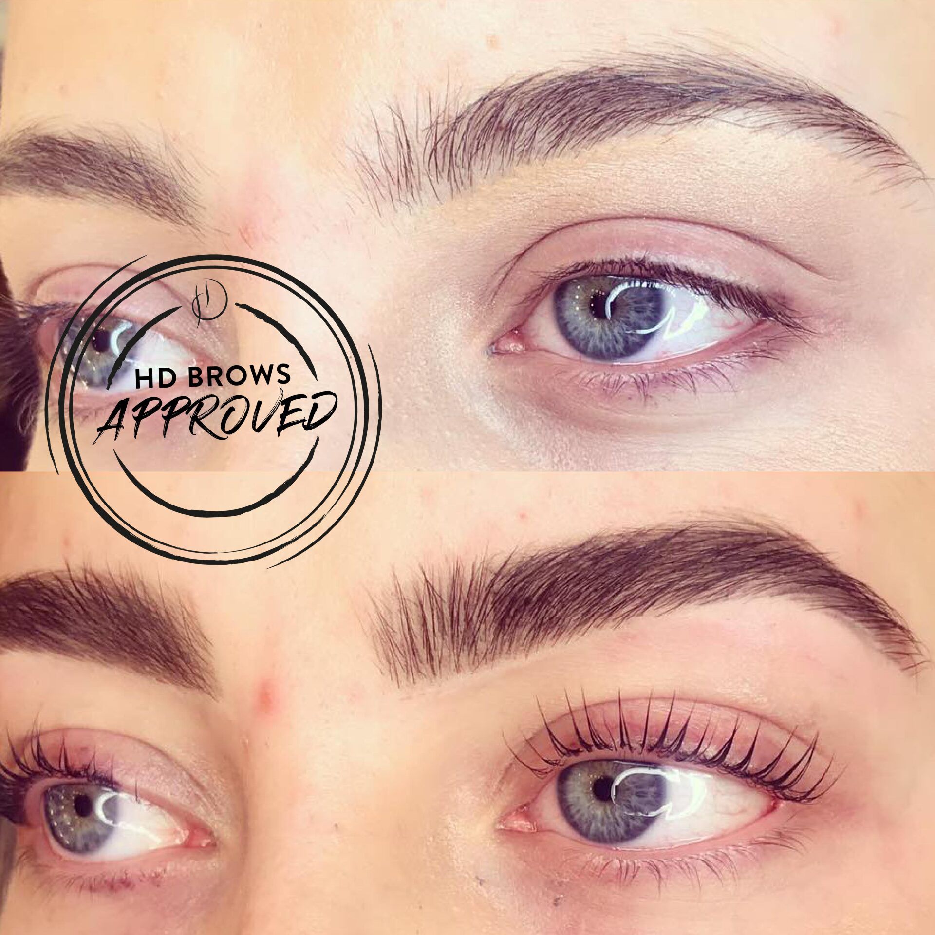 HD brows before and after results at Jax Glam Beauty Bristol