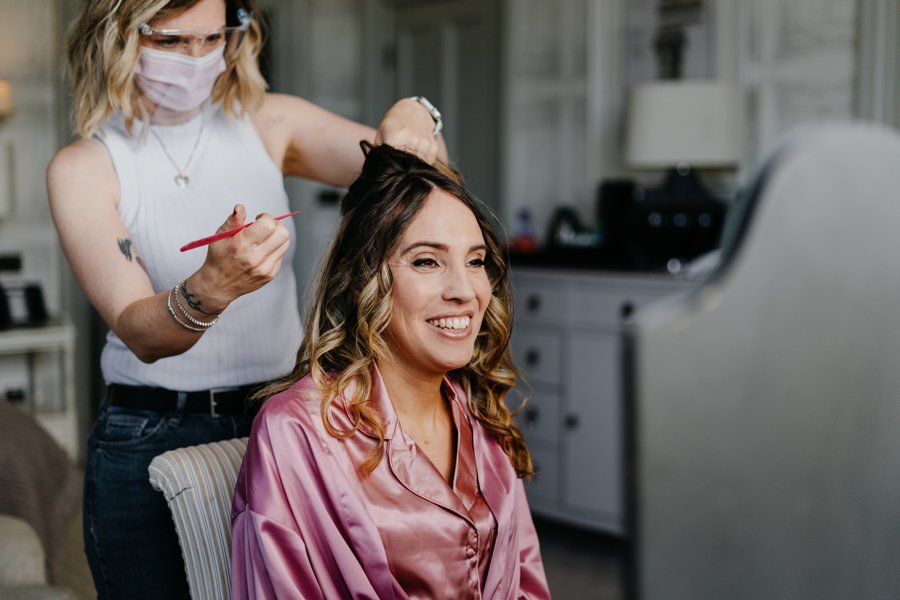 bridal hair and makeup preparation by Jax-Glam Beauty Bristol