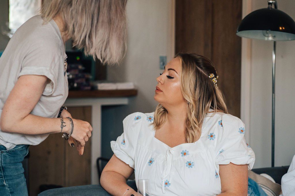 airbrush bridal makeup application by Jax-Glam Beauty wedding makeup artist Bristol