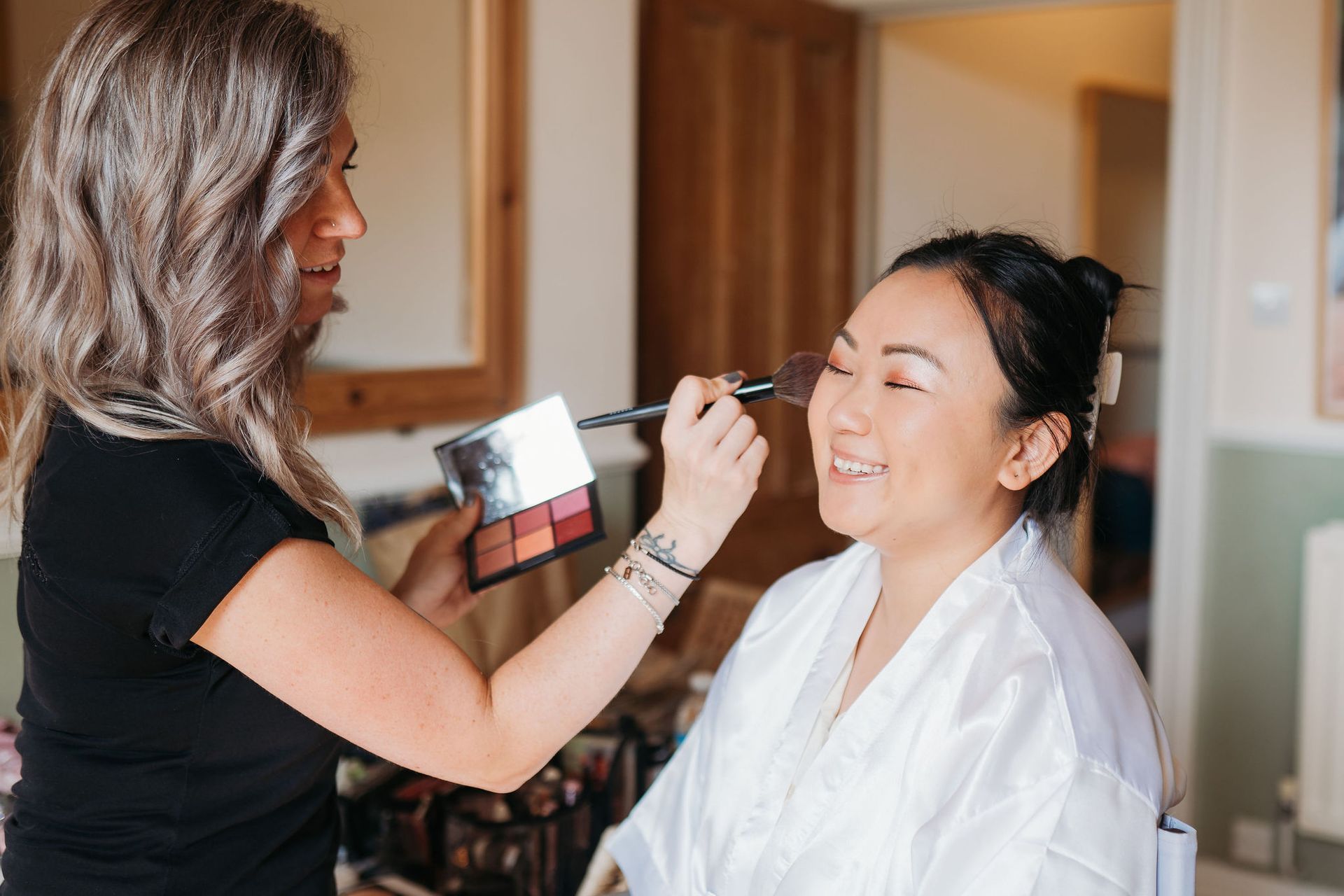 bridal makeup application by Jax-Glam Beauty wedding makeup artist Bristol
