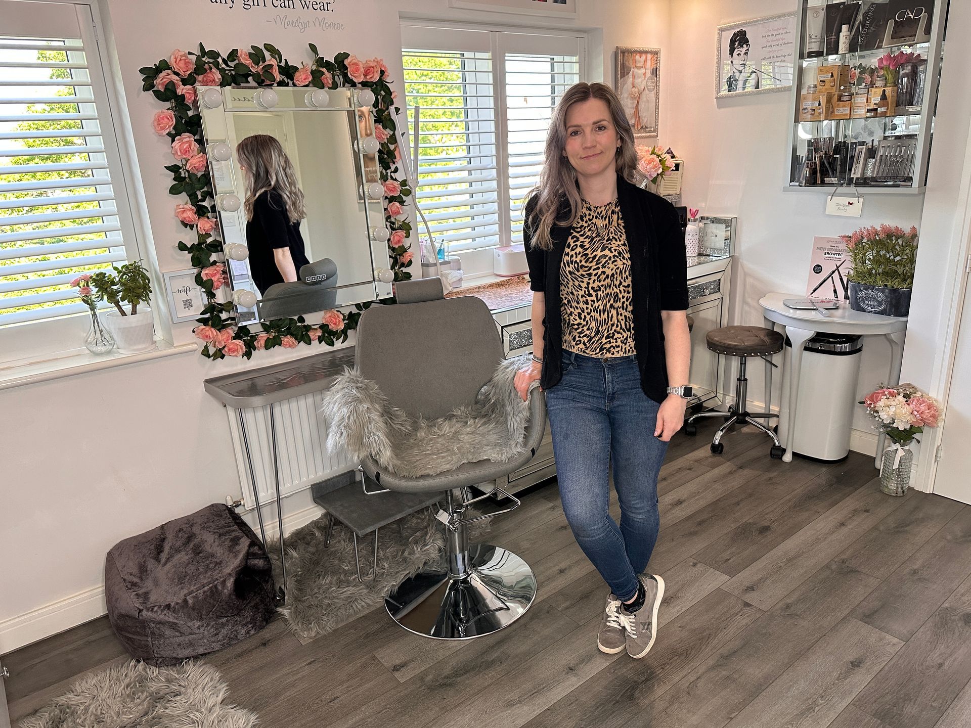 Jax-Glam Beauty home salon workspace in Lyde Green Bristol