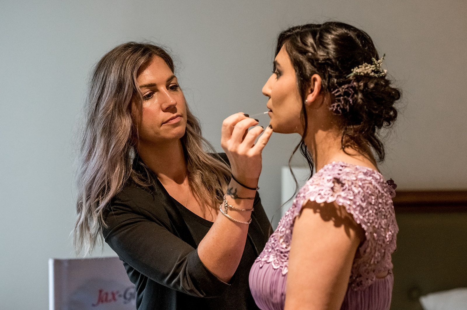 bridal makeup application by Jax-Glam Beauty wedding makeup artist Bristol